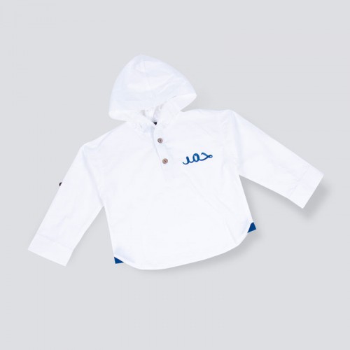 White And Blue Kinder Garden Hoodie Set For Boys