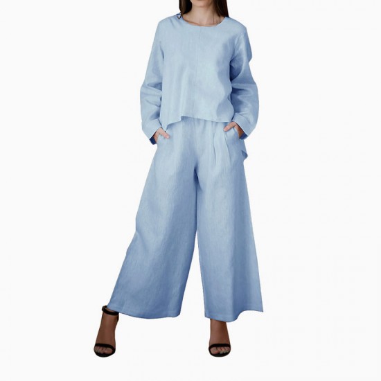 Light Blue 2 Pieces Set For Women
