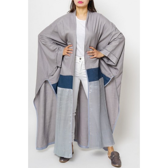 Wide Cut Bisht - Grayish
