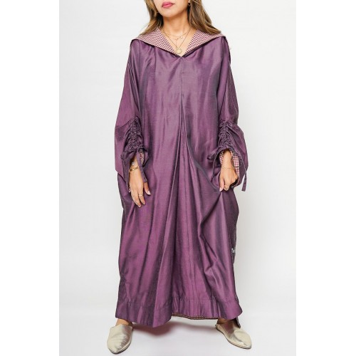 Hooded Kaftan Dress - Purple