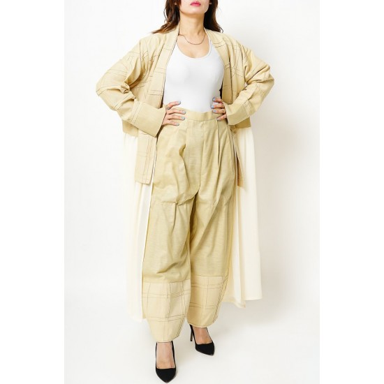 Yellowish Set (Cardigan & Pants) - 2pcs