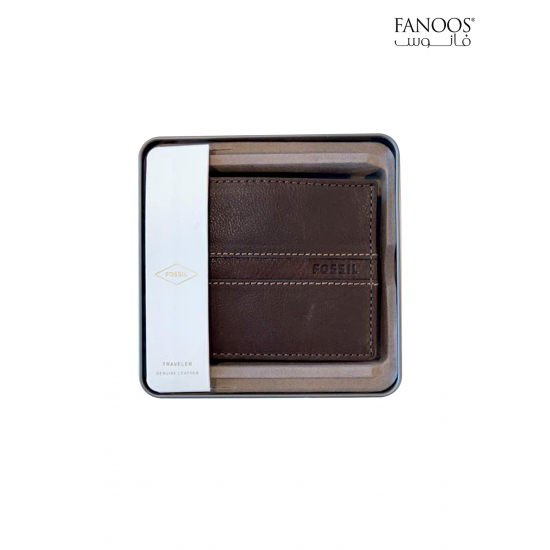 Fossil Aaron Traveler Wallet- Brown