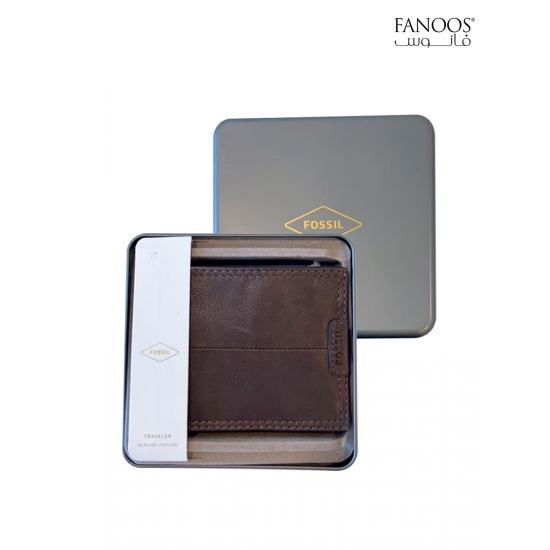 Fossil Miller Traveler Wallet - Dark Brown