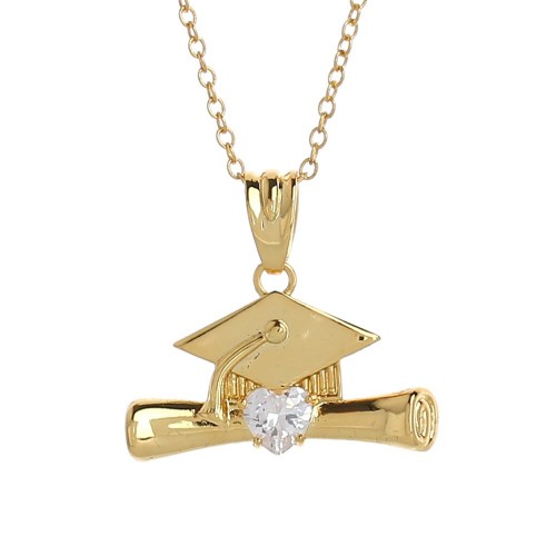 Gold Plated Necklace with an Oxford Cap-Graduation Collection