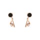 Austrian Diamond Rose Gold Plated with Black Steel Earrings