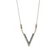 Double "V" Letter- Necklace - 18K Gold Plated and Austrian Crystals