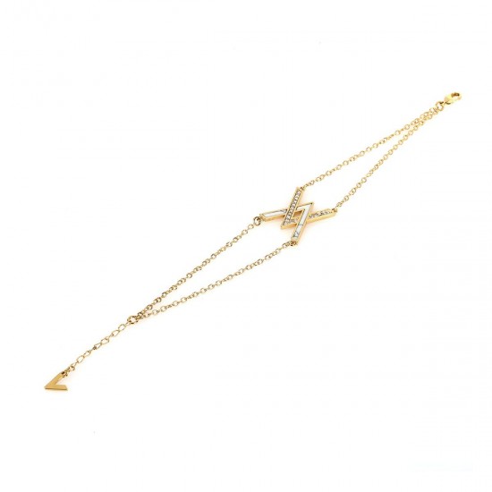 Double V Bracelet with 18K Gold Plated