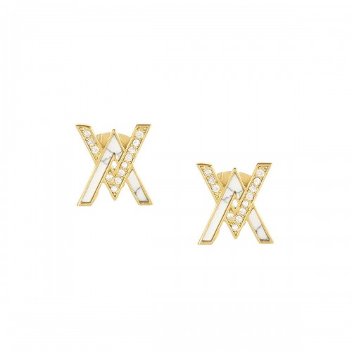 Double V Earrings with 18K Gold Plated