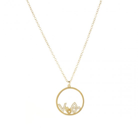 Mix Eye Partridge Necklace with 18K Gold Plated