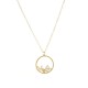 Mix Eye Partridge Necklace with 18K Gold Plated