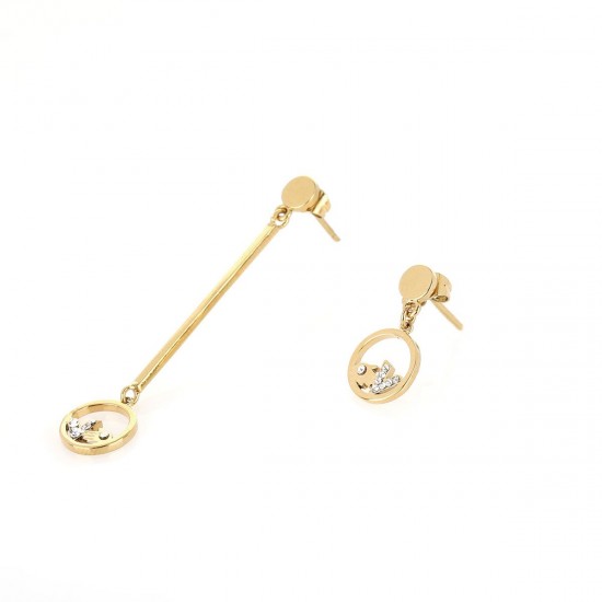 Mix Eye Partridge Earrings with 18K Gold Plated