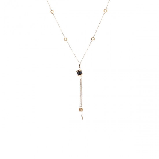 Triple Chain Long Necklace Gold