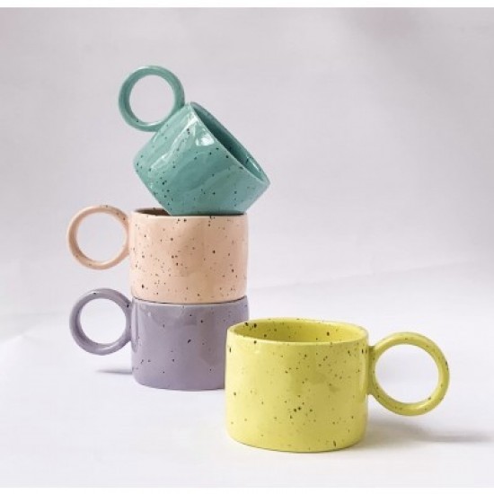  yellow ceramics  cup 