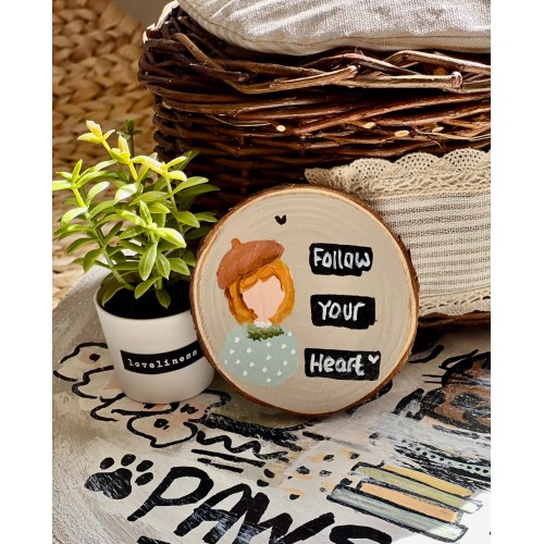 Chalk painted coaster