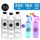Flo Balanced Alkaline Water 160 x 330 ml + 2 Sports Bottles Free