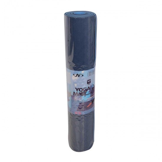 N TPE YOGA MAT JY-YM510 (Navy & light Blue - 183*61*0.5 cm)