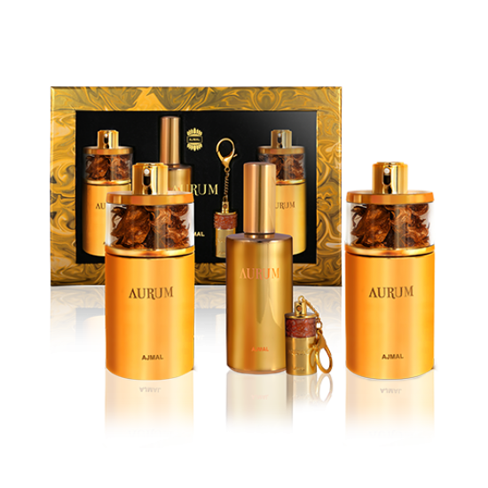 AURUM GIFT SET (2 EDP + COLOGNE + Key Chain With Solid Perfume:1.5gms each)