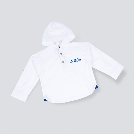 White And Blue Kinder Garden Hoodie Set For Boys White And Blue Kinder Garden Hoodie Set For Boys