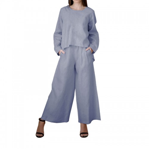 Blue 2 Pieces Set For Women