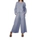 Blue 2 Pieces Set For Women