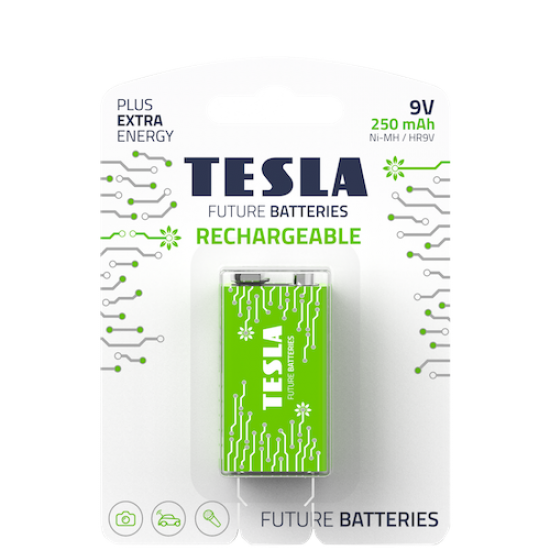 BATTERIES TESLA  9V RECHARGEABLE+