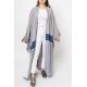 Wide Cut Bisht - Grayish