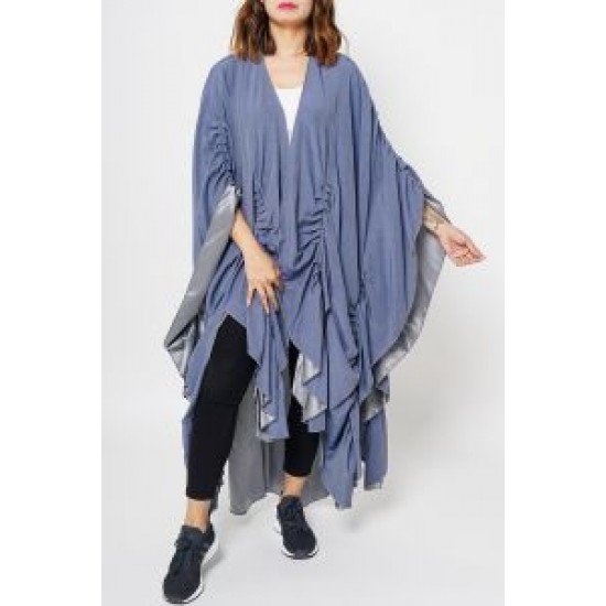 Navy Bisht with Open on the side