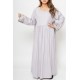 Grayish Kaftan Dress with Details at the back