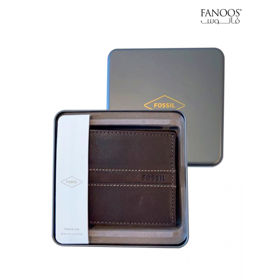 Fossil Aaron Traveler Wallet- Brown
