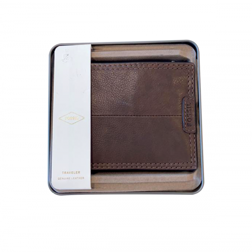 Fossil Miller Traveler Wallet - Dark Brown