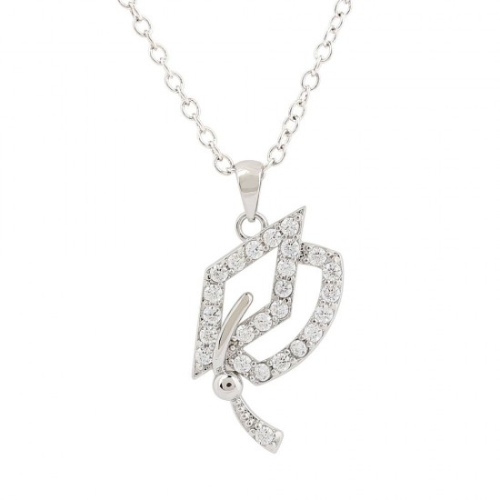 Silver Plated Necklace with an Oxford Cap