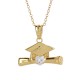 Gold Plated Necklace with an Oxford Cap-Graduation Collection