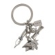 Rhodium Plated Keychain with a Pen, Oxford Cap and Certificate Pendant
