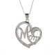 Rhodium Plated Necklace with a "Mom" Pendant