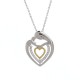 Rhodium Plated Necklace with a 3 Hearts Pendant