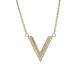 Gold Plated Necklace with a "V" Pendant with Strass