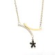 Gold Plated Necklace with a Black Flower Pendant