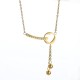 Gold Plated Necklace with a Gold Beads Pendant