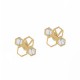 4 Hexagon V Beehive Shapes Earrings with 18 K Gold Plated