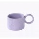 purple ceramic mug