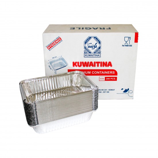CARTON 200 PCS KUWAITINA ALUMINIUM CONTAINERS 1850cc