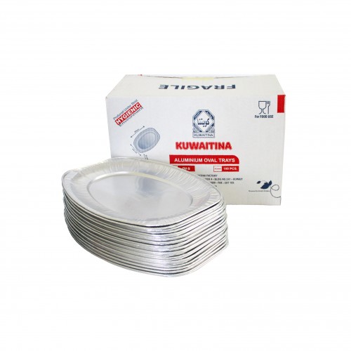 CARTON 100 PCS KUWAITINA ALUMINIUM OVAL PLATE - ( OV1 )