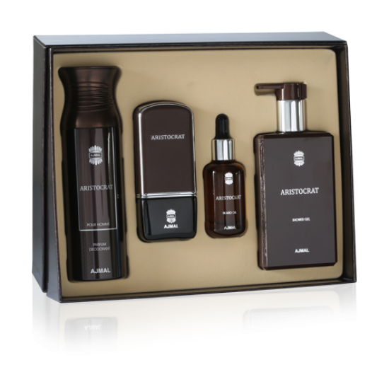 ARISTOCRAT (EAU DE PARFUM 75 ML ,DEODORANT 200 ML, Aristocrat Beard Oil 30 ml ,Aristocrat Shower Gel200 ml GIFT BOX)